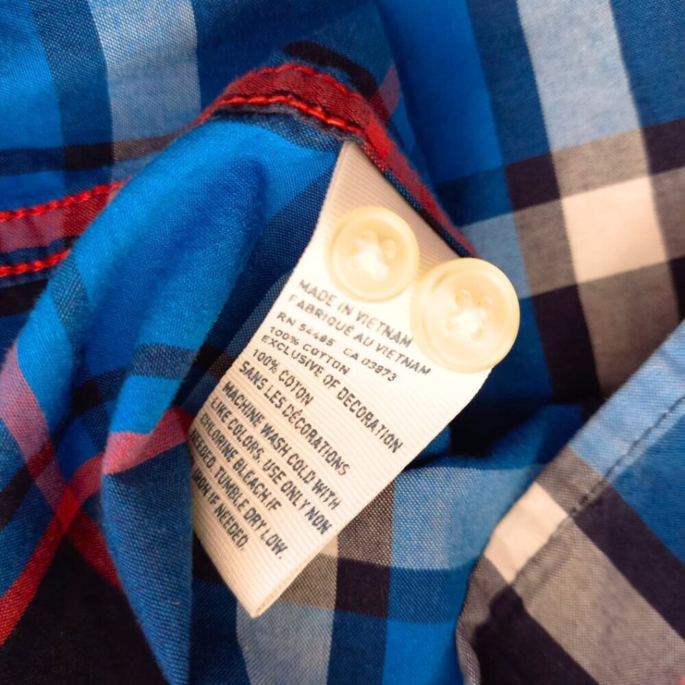 American Eagle Outfitters Men’s Blue Plaid Shirt – Long Sleeve Button-Down, S - Picture 7 of 8